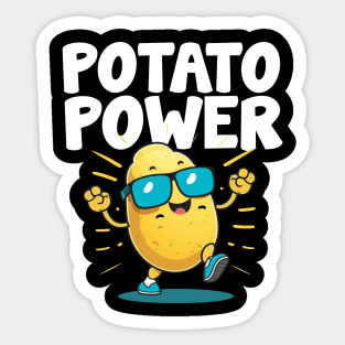 Funny Potato Power Squad Sticker